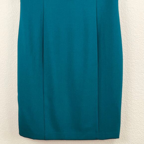 Harper Rose Teal Career Back Vent Sleeveless Tie Neck Sheath Mini Dress 12 NWOT - Picture 7 of 13